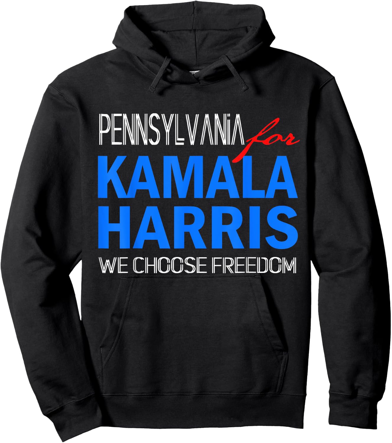 Pennsylvania for Kamala Harris 2024 We Choose Freedom Hoodie - Hoodie | Black