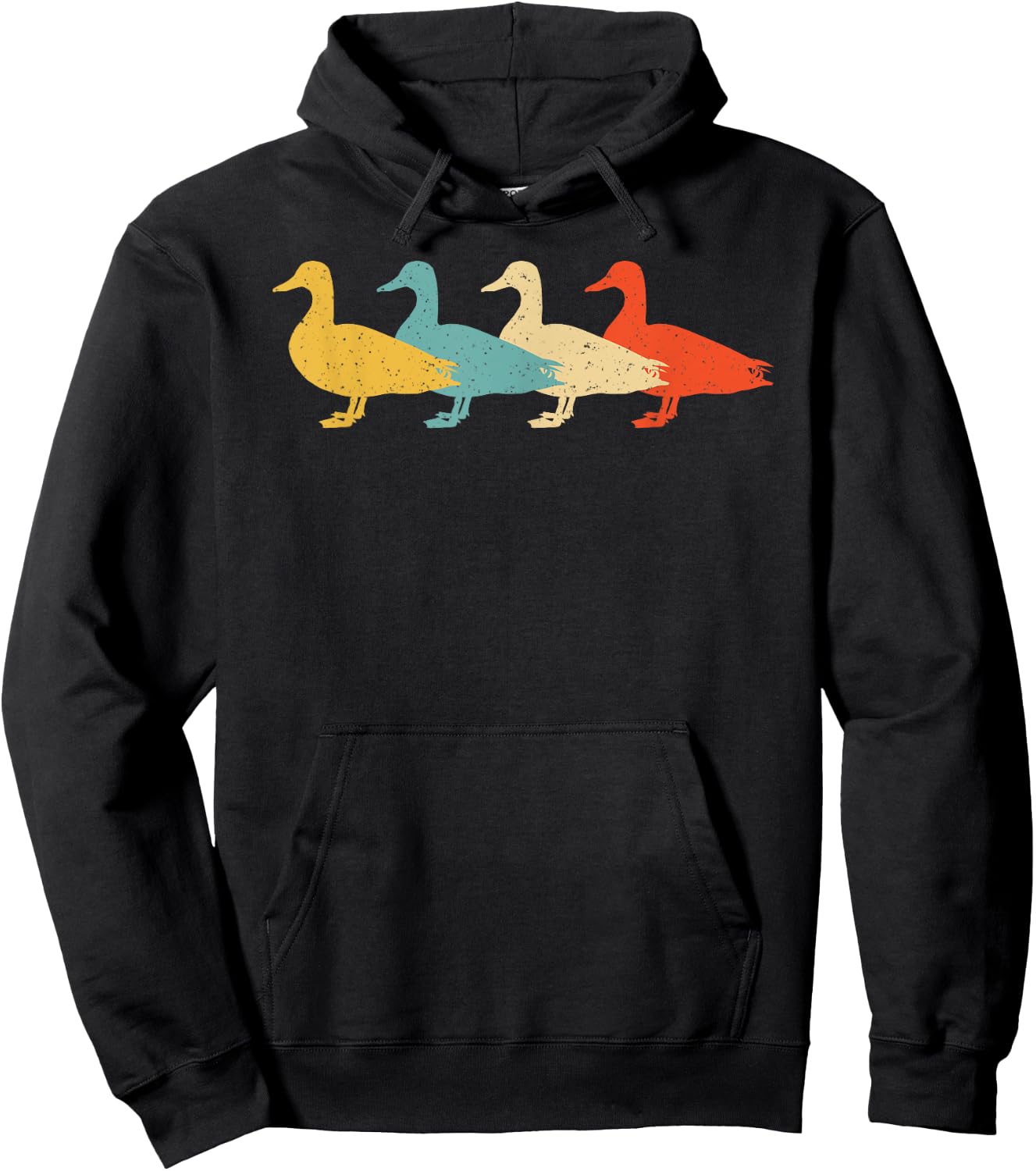 Mallard Vintage Retro Duck Bird Drake Lover 60s 70s Gift Hoodie - Hoodie | Black
