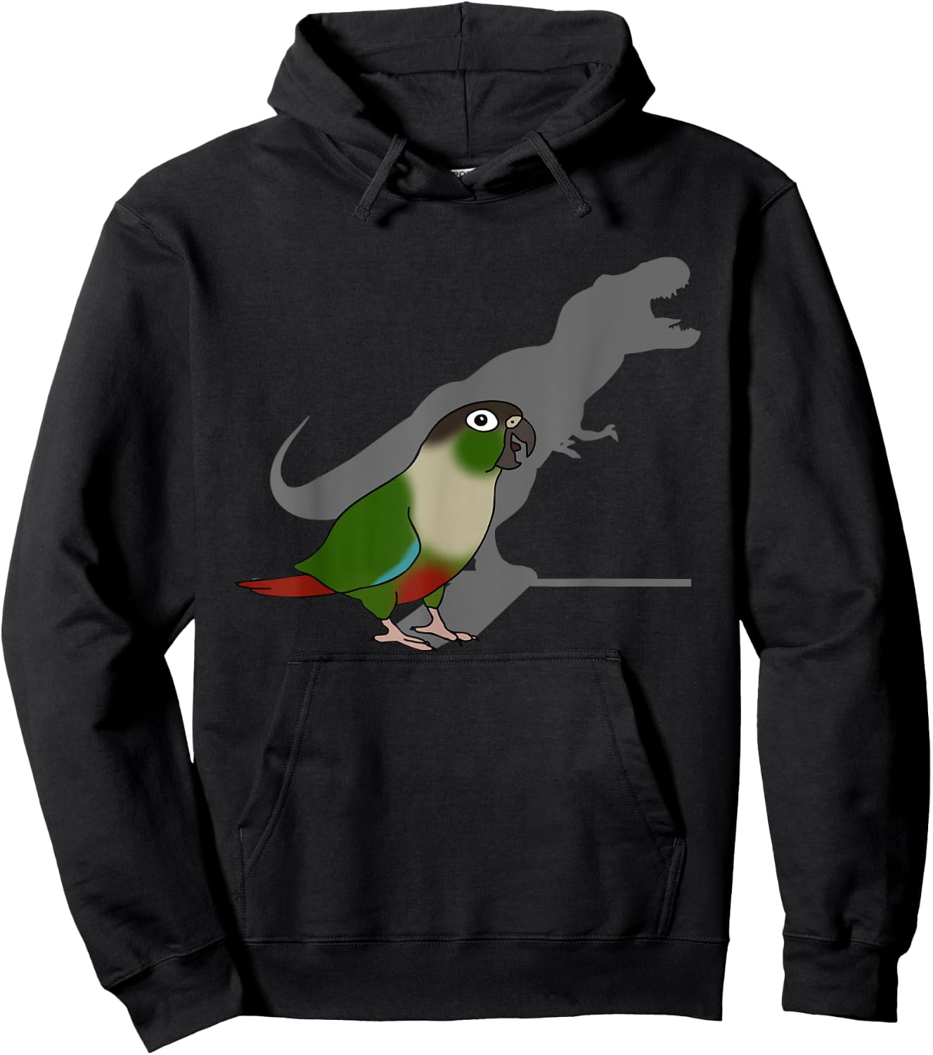 Screaming Parrot Birb Memes Funny T-Rex Green Cheeked Conure Hoodie - Hoodie | Black