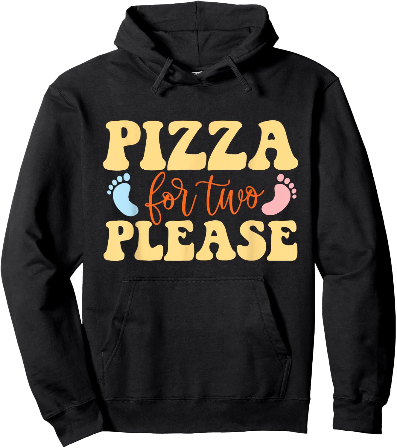 Pizza For Two Please - Gender Reveal Baby Shower Pregnancy Hoodie - Hoodie | Black