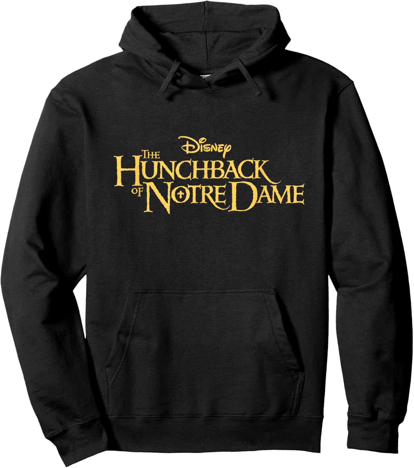 Disney The Hunchback Of Notre Dame Big Chest Text Logo Hoodie - Hoodie | Black