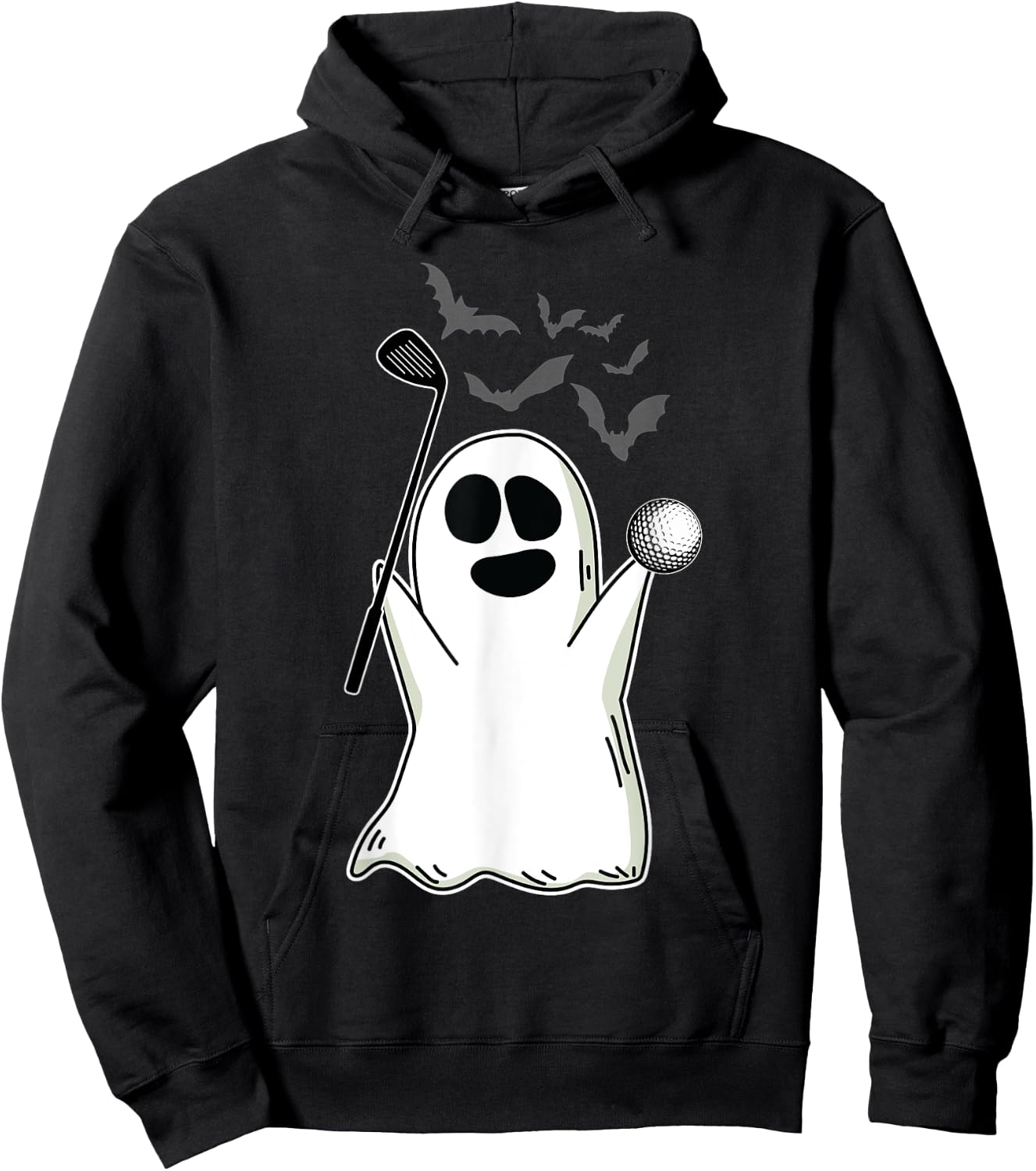 Ghost Playing Golf Lazy DIY Halloween Costume Funny Golfer Hoodie - Hoodie | Black