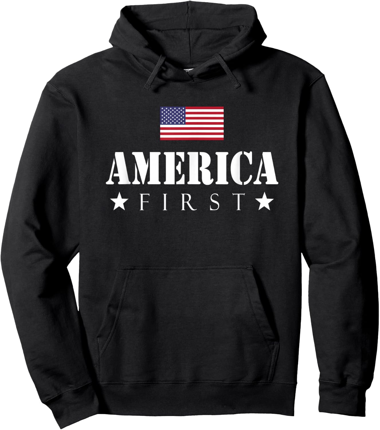 America First AmericaFirst USA Flag American Pride July 4th Hoodie - Hoodie | Black