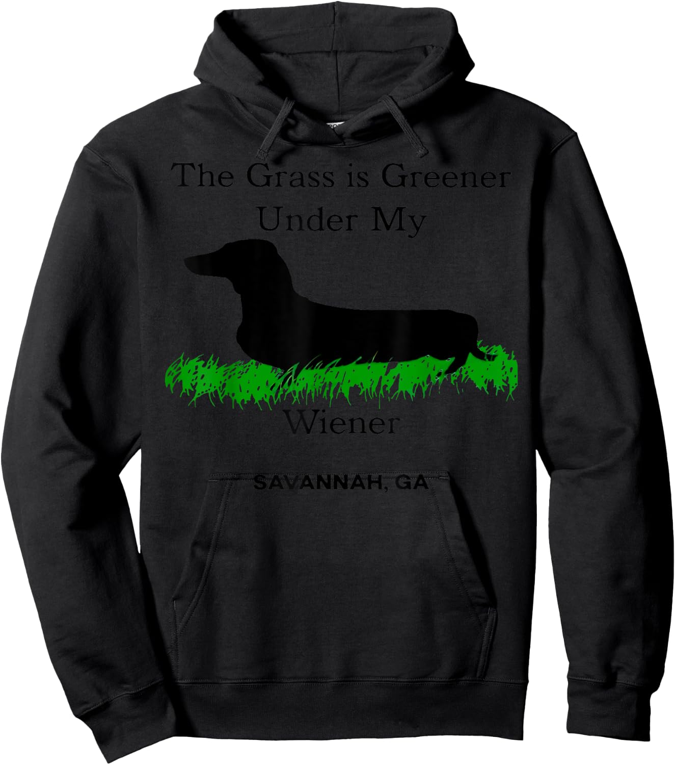 The Grass Is Greener Under My Wiener Savannah Ga Hoodie - Hoodie | Black