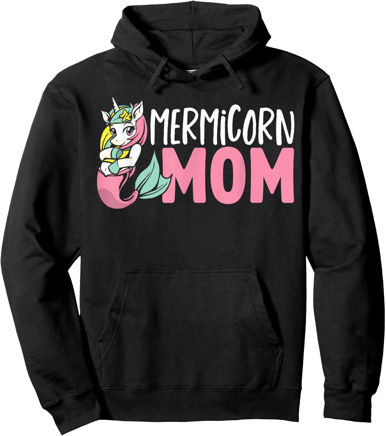 Unicorn Mermaid Adult Mermicorn Mom Women Mermicorn Hoodie - Hoodie | Black