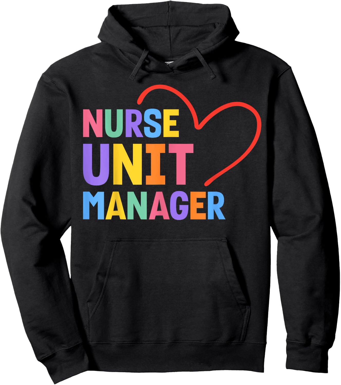 Nurse Unit Manager Heart Hoodie - Hoodie | Black