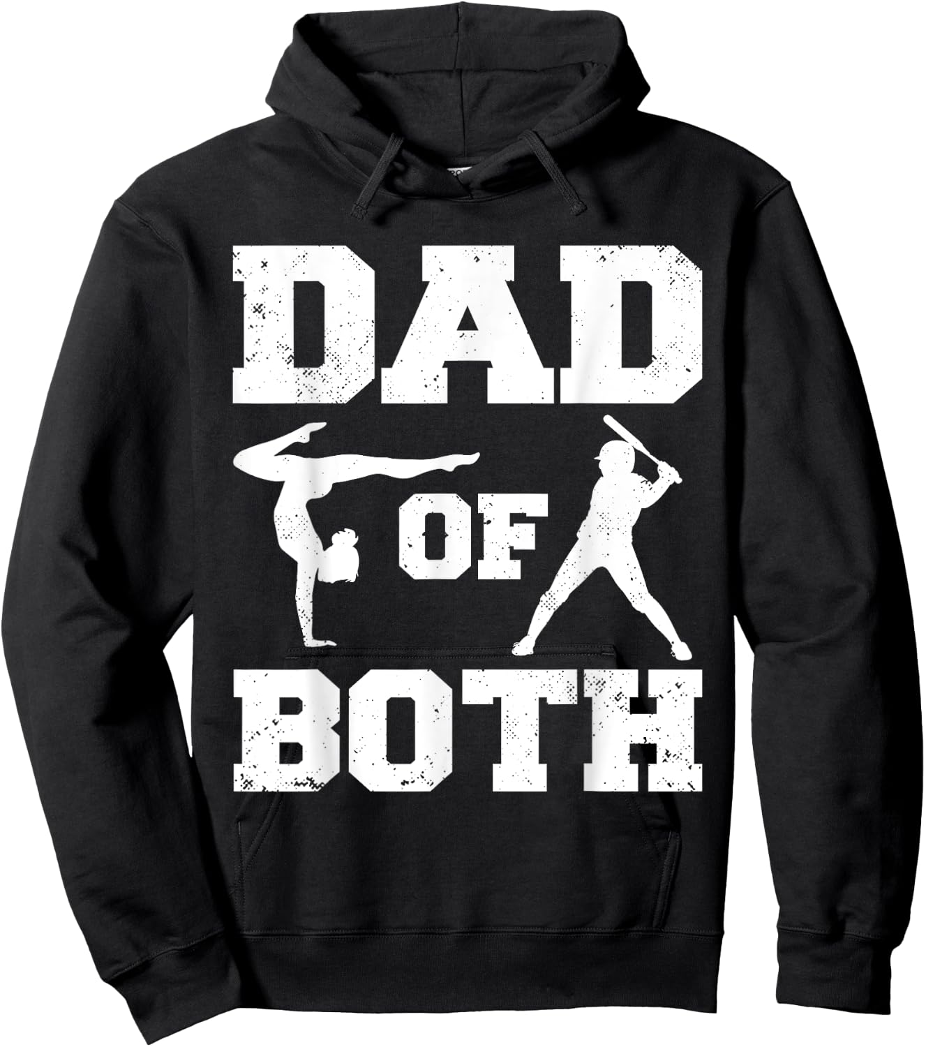 Dad Of Both Funny Gymnastics Baseball Dad Hoodie - Hoodie | Black