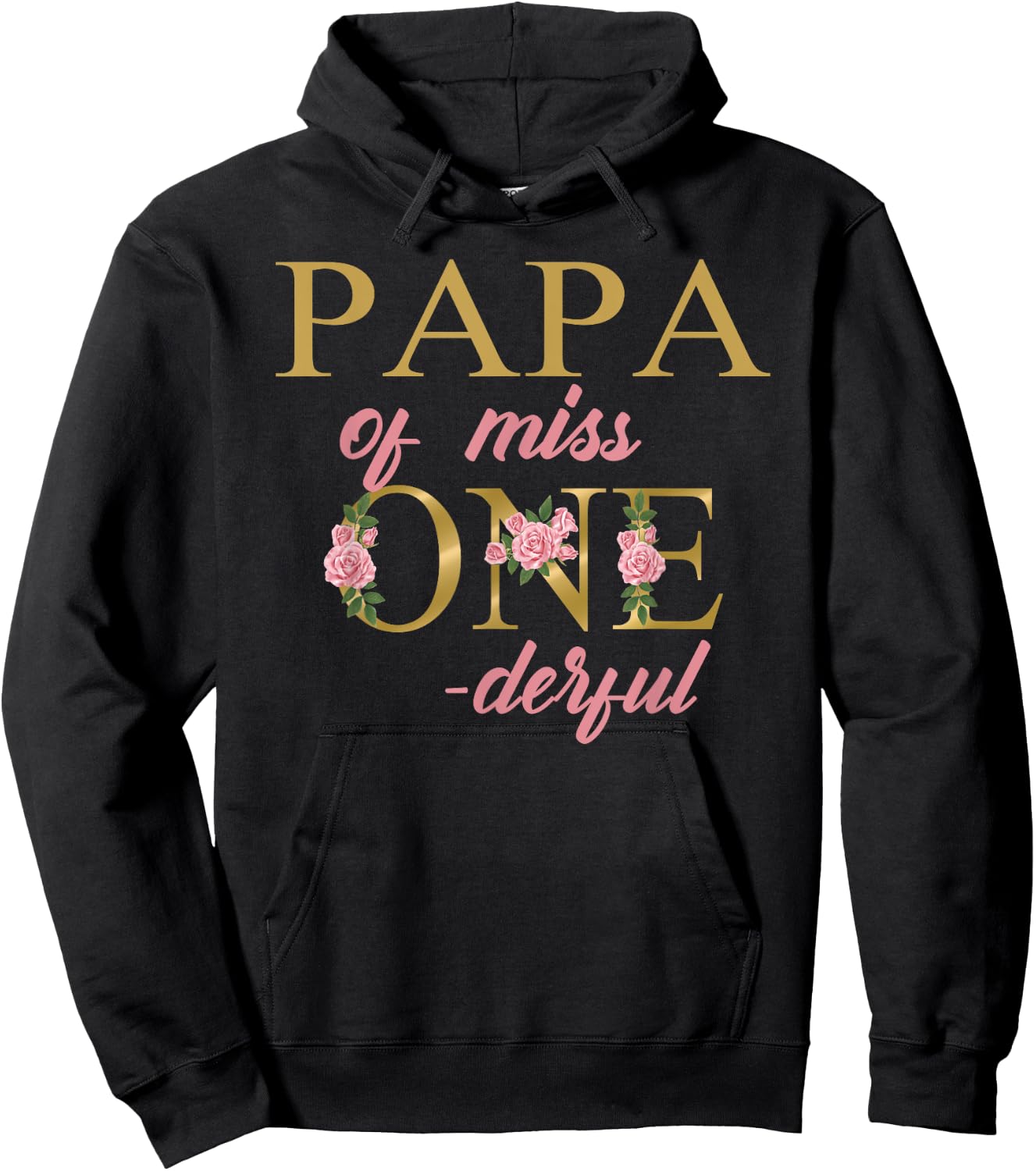 Papa of Miss Onederful 1st Birthday First One-Derful family Hoodie - Hoodie | Black