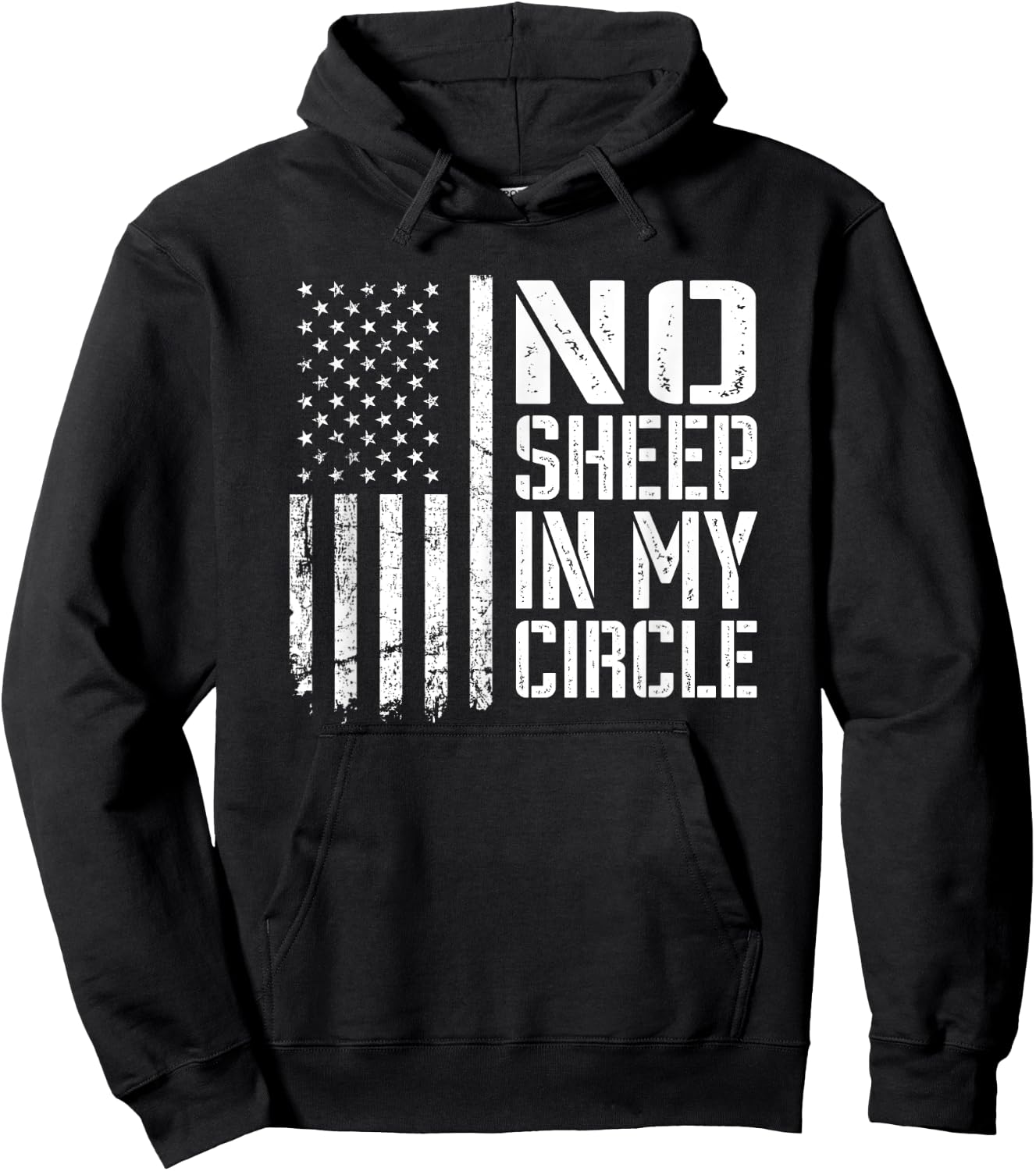 No Sheep In My Circle - USA Patriotic Lions Wolves Not Sheep Men Hoodie - Hoodie | Black