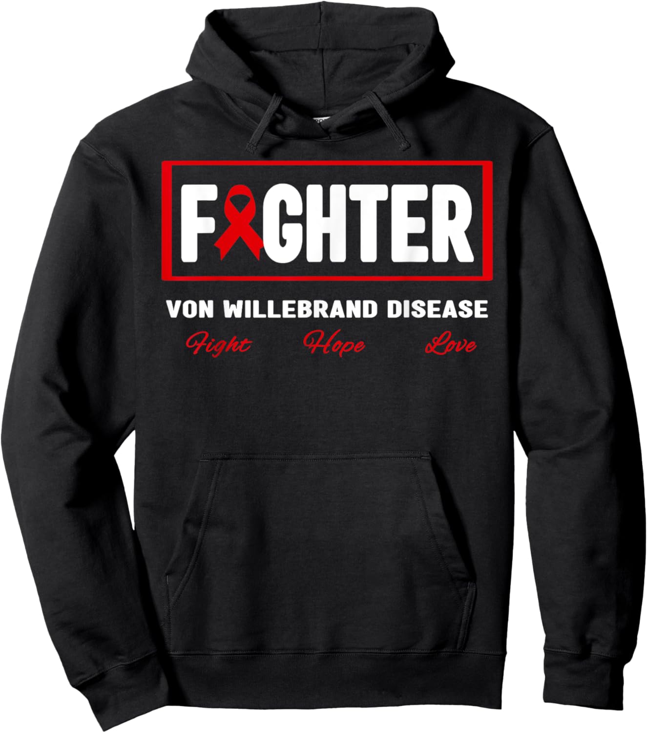 VWD Awareness Fighter - Von Willebrand Disease Awareness Hoodie - Hoodie | Black