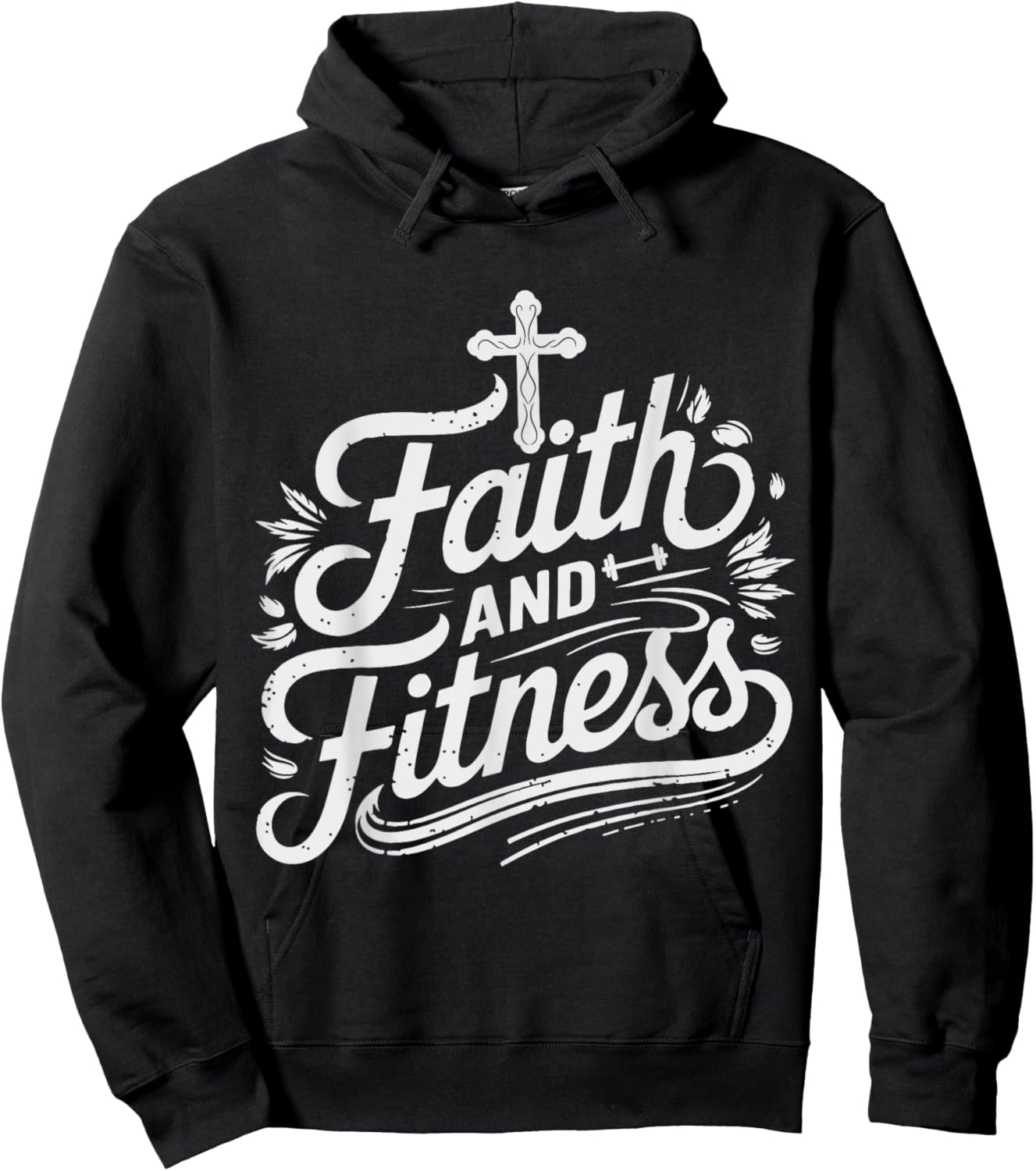 Faith And Fitness Inspirational Quote Design Hoodie - Hoodie | Black