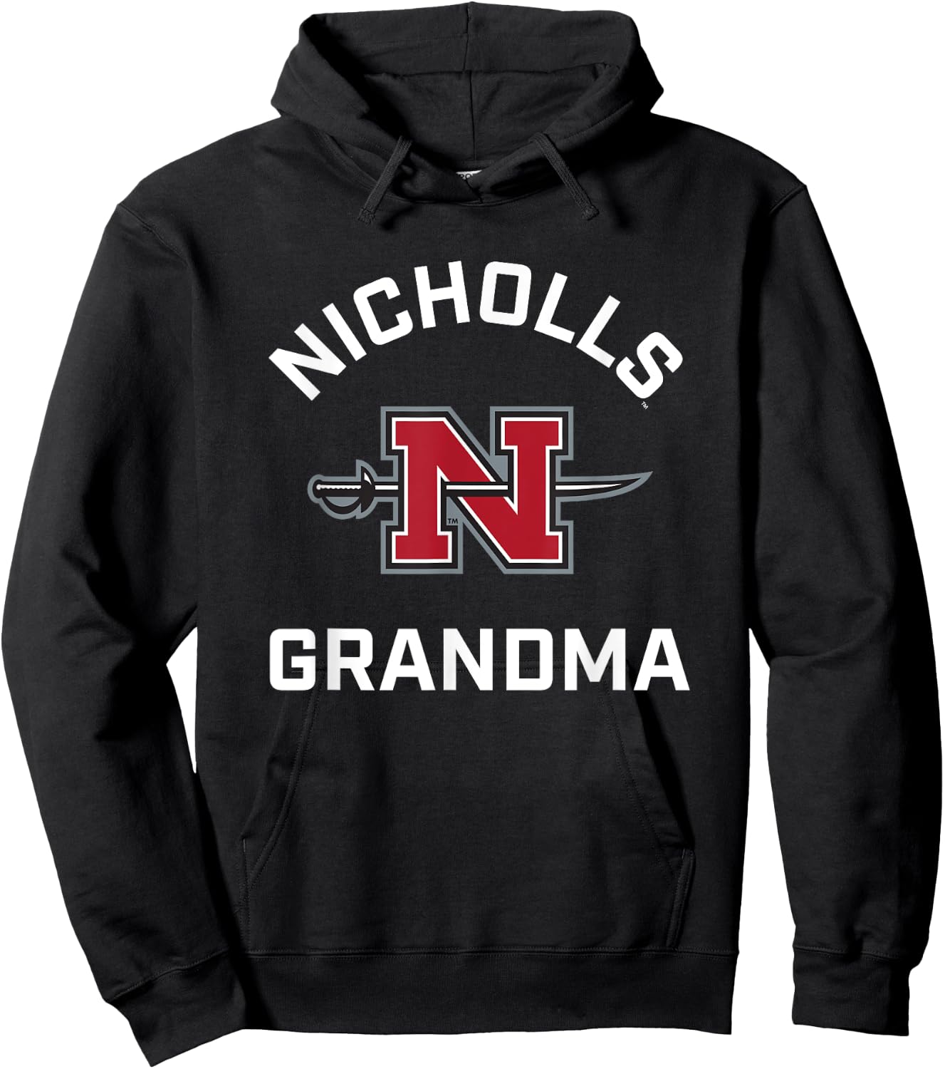 Nicholls State University Colonels Arched Grandma Hoodie - Hoodie | Black