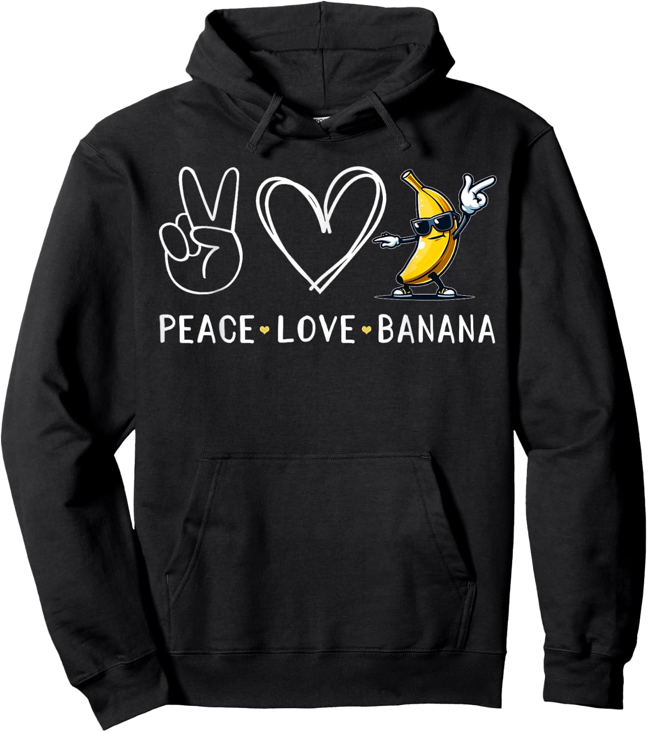 Funny Love Bananas Shirt Cute Banana Gifts Peace Love Banana Hoodie - Hoodie | Black