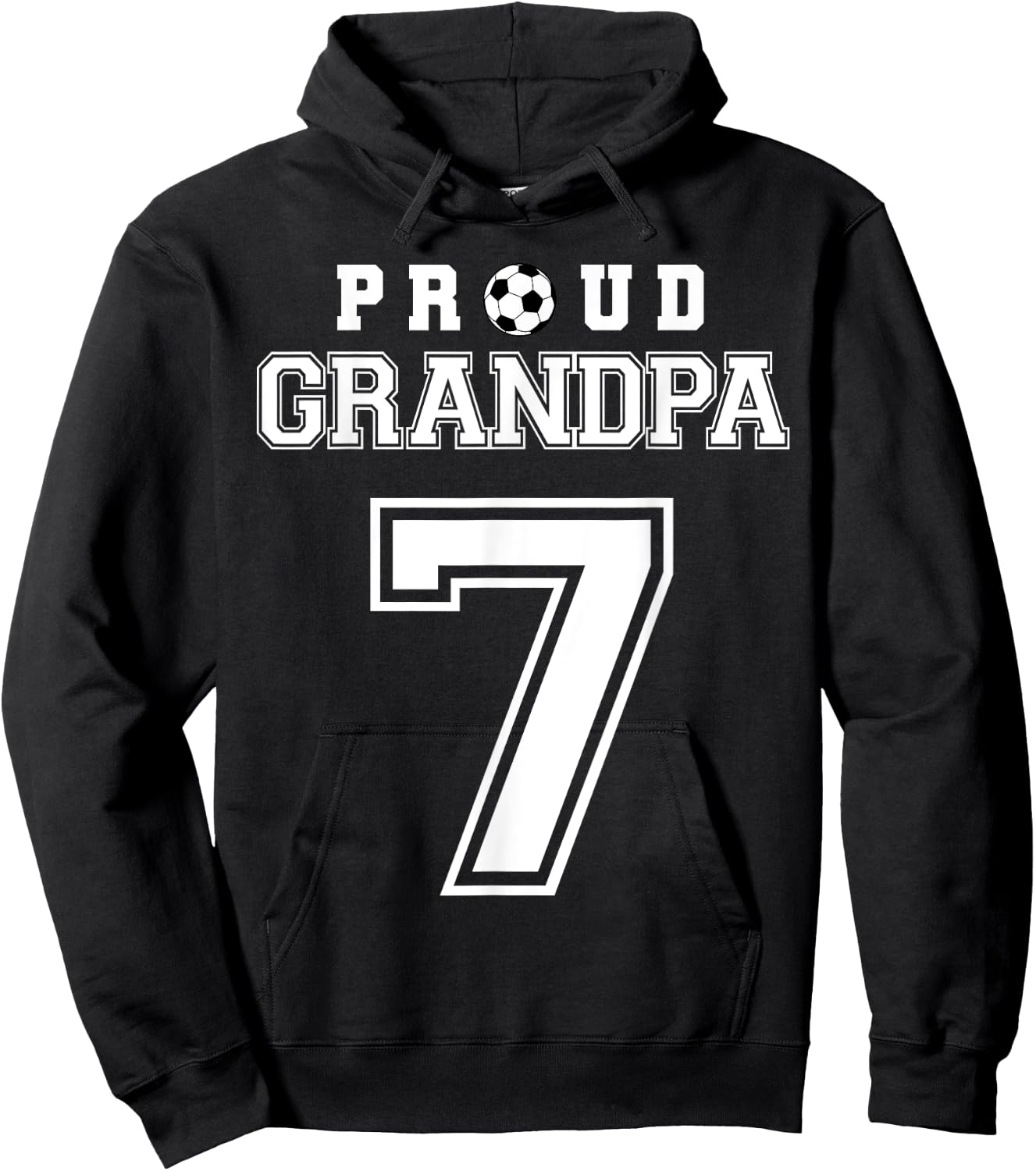 Number 7 Custom Proud Soccer Futbol Grandpa Personalized Hoodie - Hoodie | Black