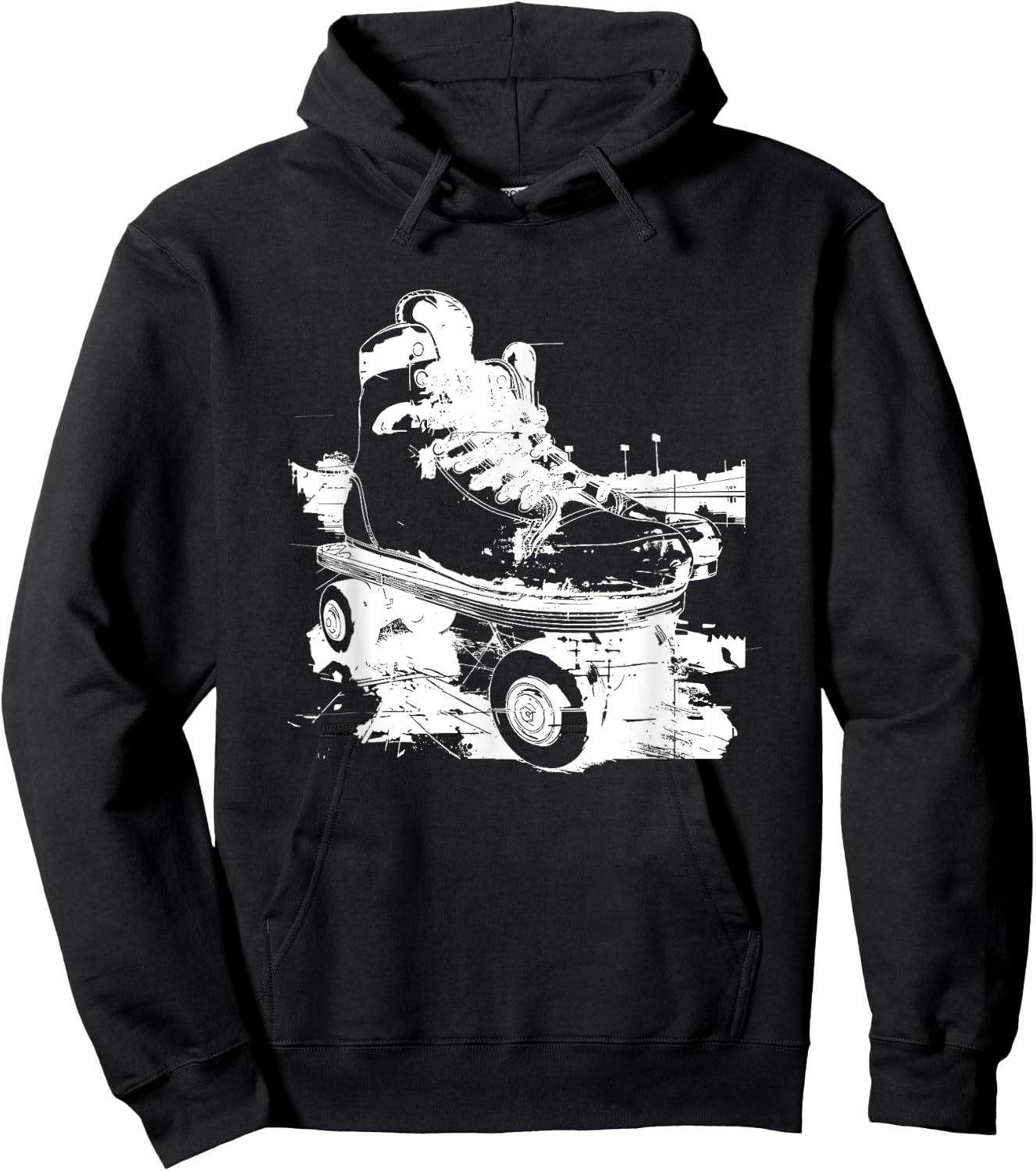 Roller Skates Graphic Hoodie - Hoodie | Black