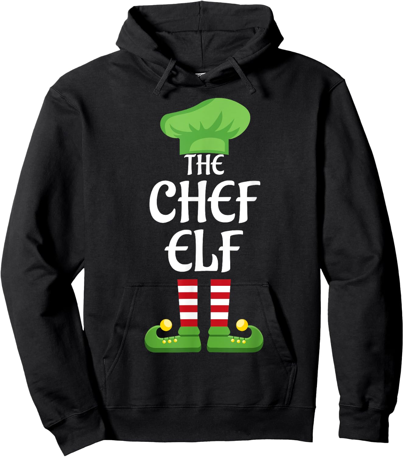 Chef Elf Family Matching Group Christmas Hoodie - Hoodie | Black