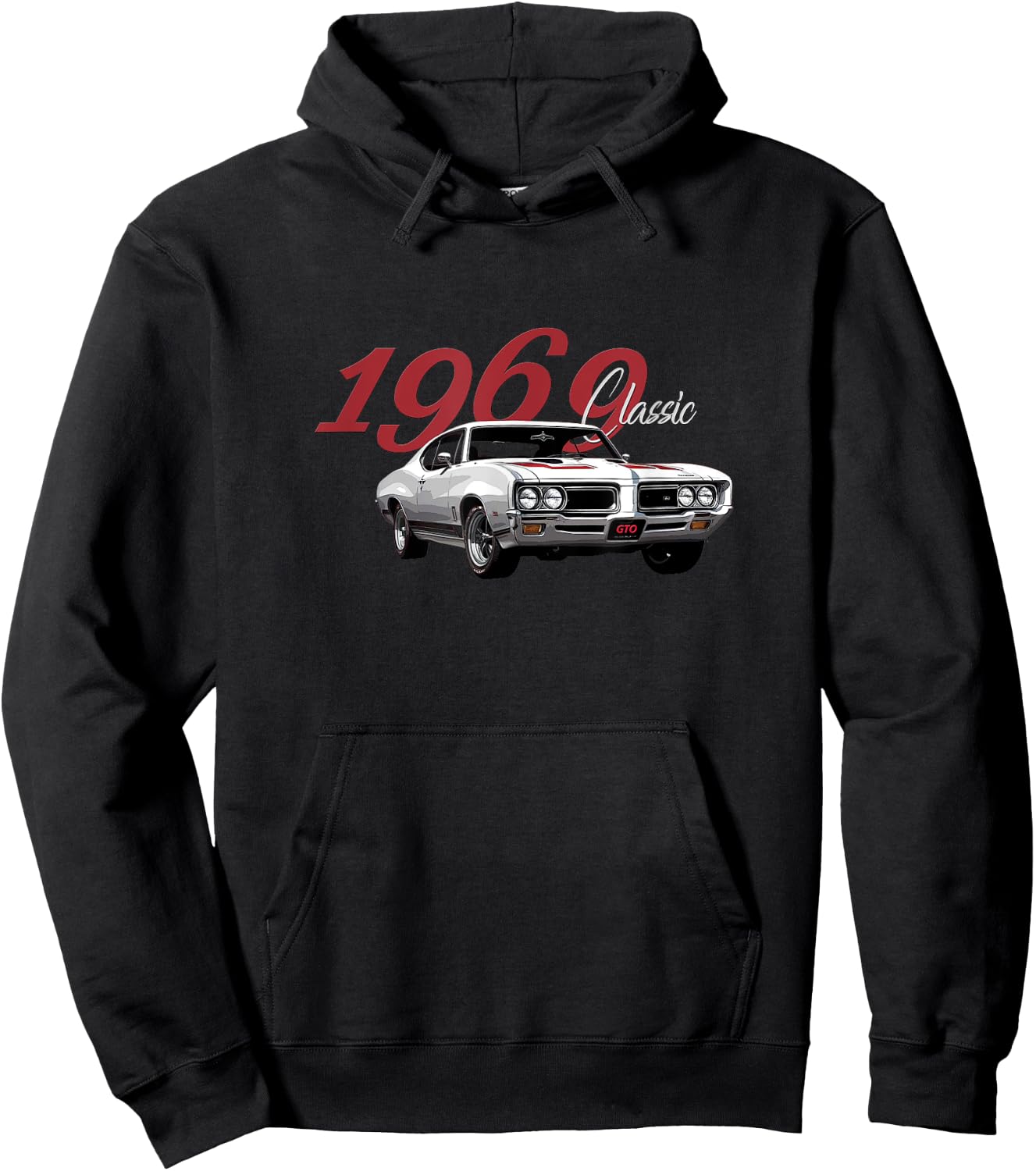 Vintage 1969 Gto, American Muscle Cars, Classic Hot Rods Hoodie - Hoodie | Black