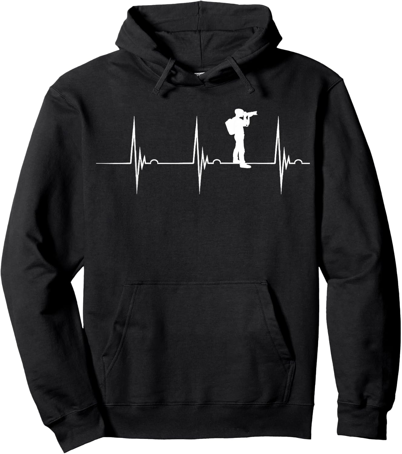 Photographer Photography Heartbeat EKG Pulse Camera Roll Hoodie - Hoodie | Black