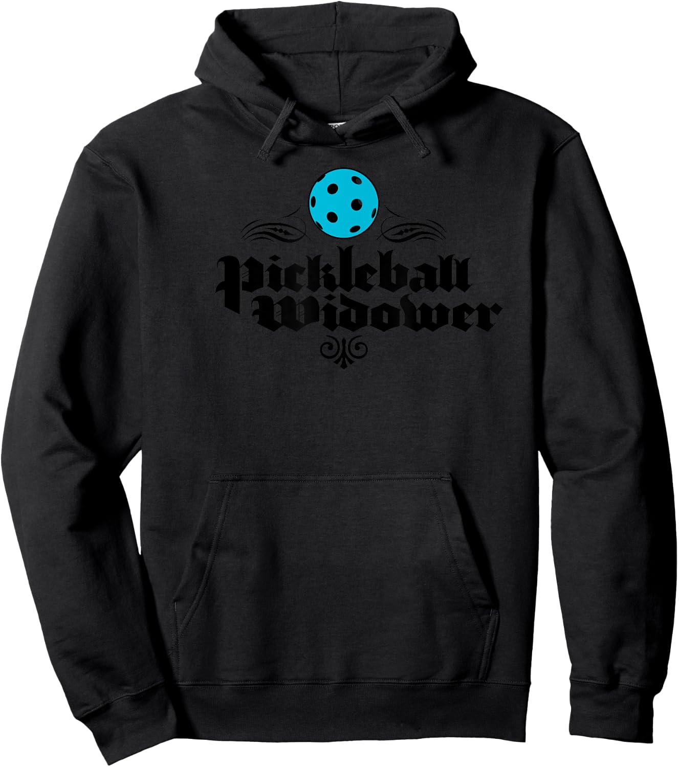 Pickleball Widower Funny Wife Husband Spouse Obsessed Hoodie - Hoodie | Black