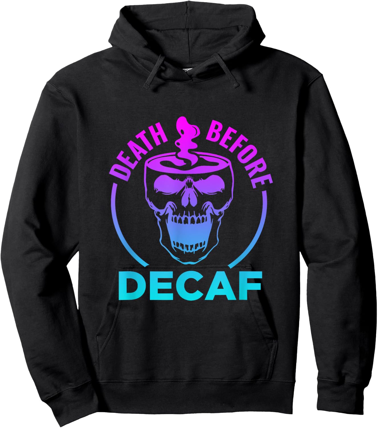 Funny Death Before Decaf Coffee Halloween Hoodie - Hoodie | Black