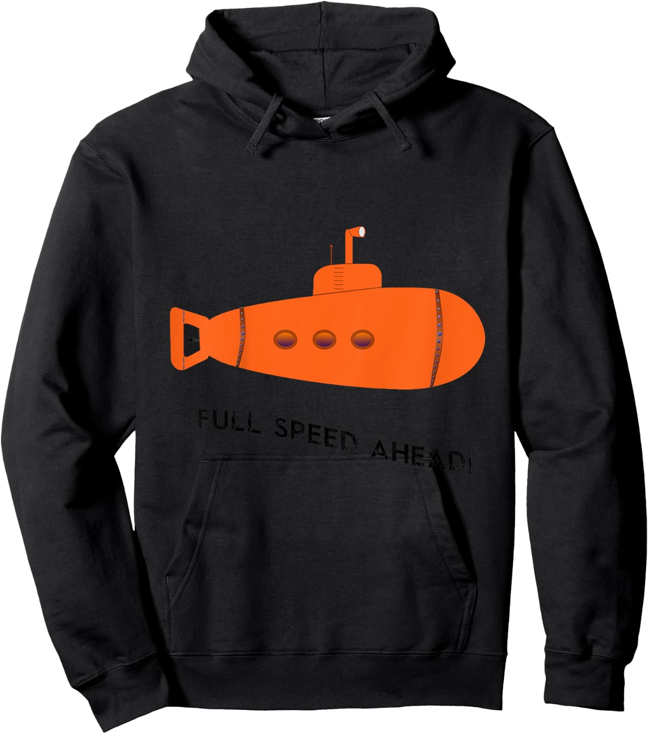 Kids Full Speed Ahead Submarine Ocean Sea Boys Girls Hoodie - Hoodie | Black