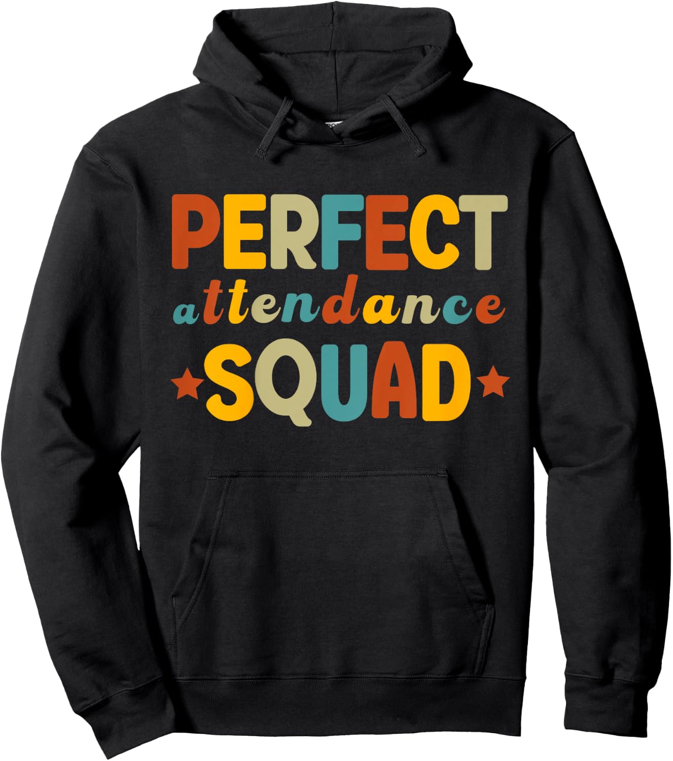 Kids Retro Perfect Attendance Squad 70s Boys Girls School Year Hoodie - Hoodie | Black