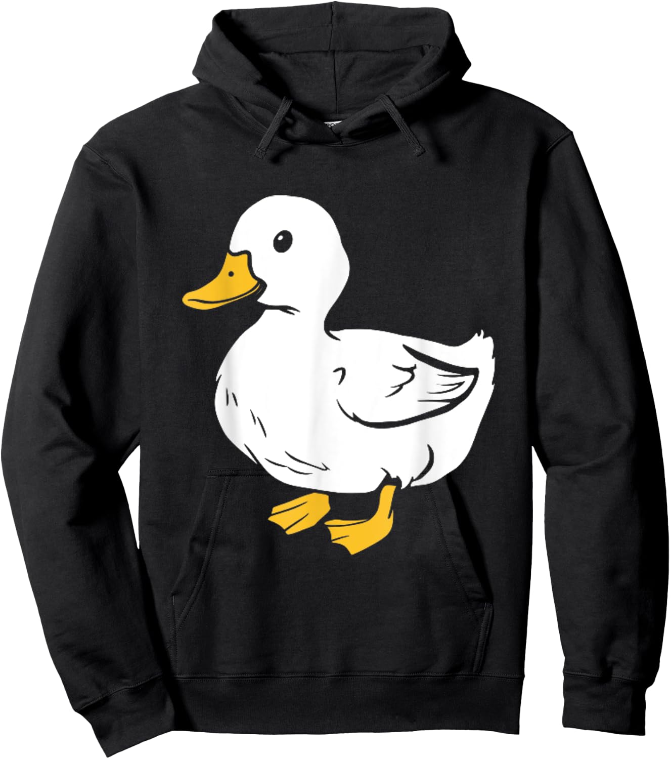 American White Pekin Duck Cute cartoon Duck Funny Duckling Hoodie - Hoodie | Black