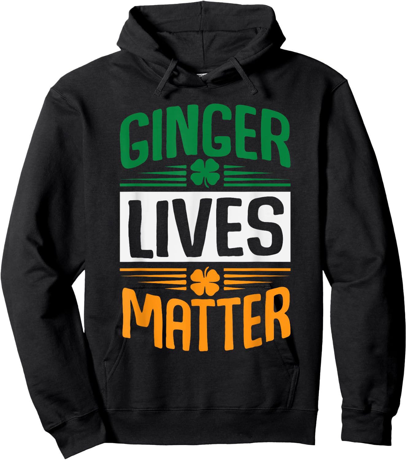 Ginger Lives Matter Shamrocks Red Headed St Patricks Day Hoodie - Hoodie | Black