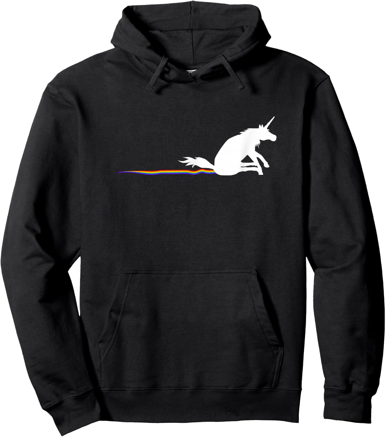 Unicorn rainbow butt scrape Hoodie - Hoodie | Black