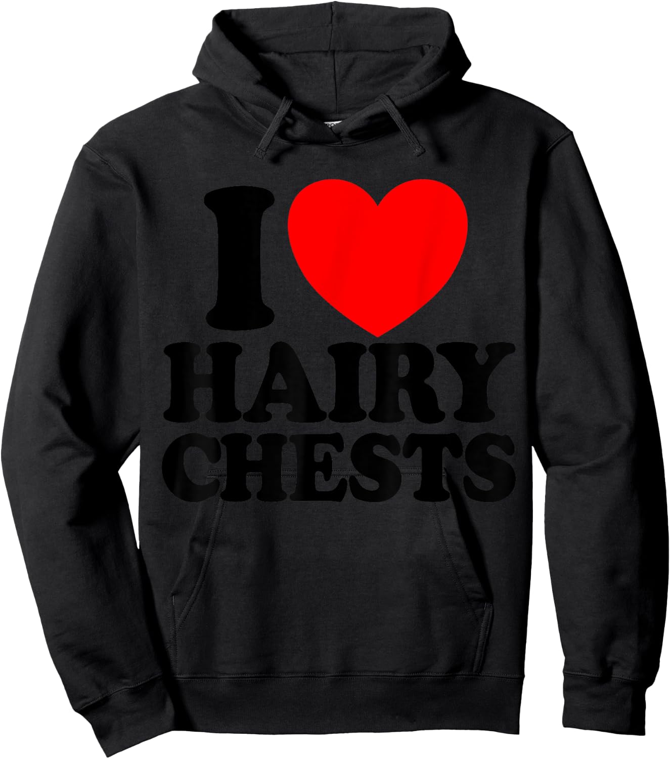 I Love Hairy Chests Red Heart Women's I Love Hairy Chest Hoodie - Hoodie | Black
