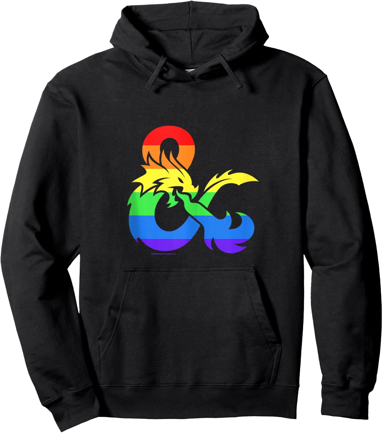 Dungeons & Dragons Rainbow Pride Flag Logo Hoodie - Hoodie | Black