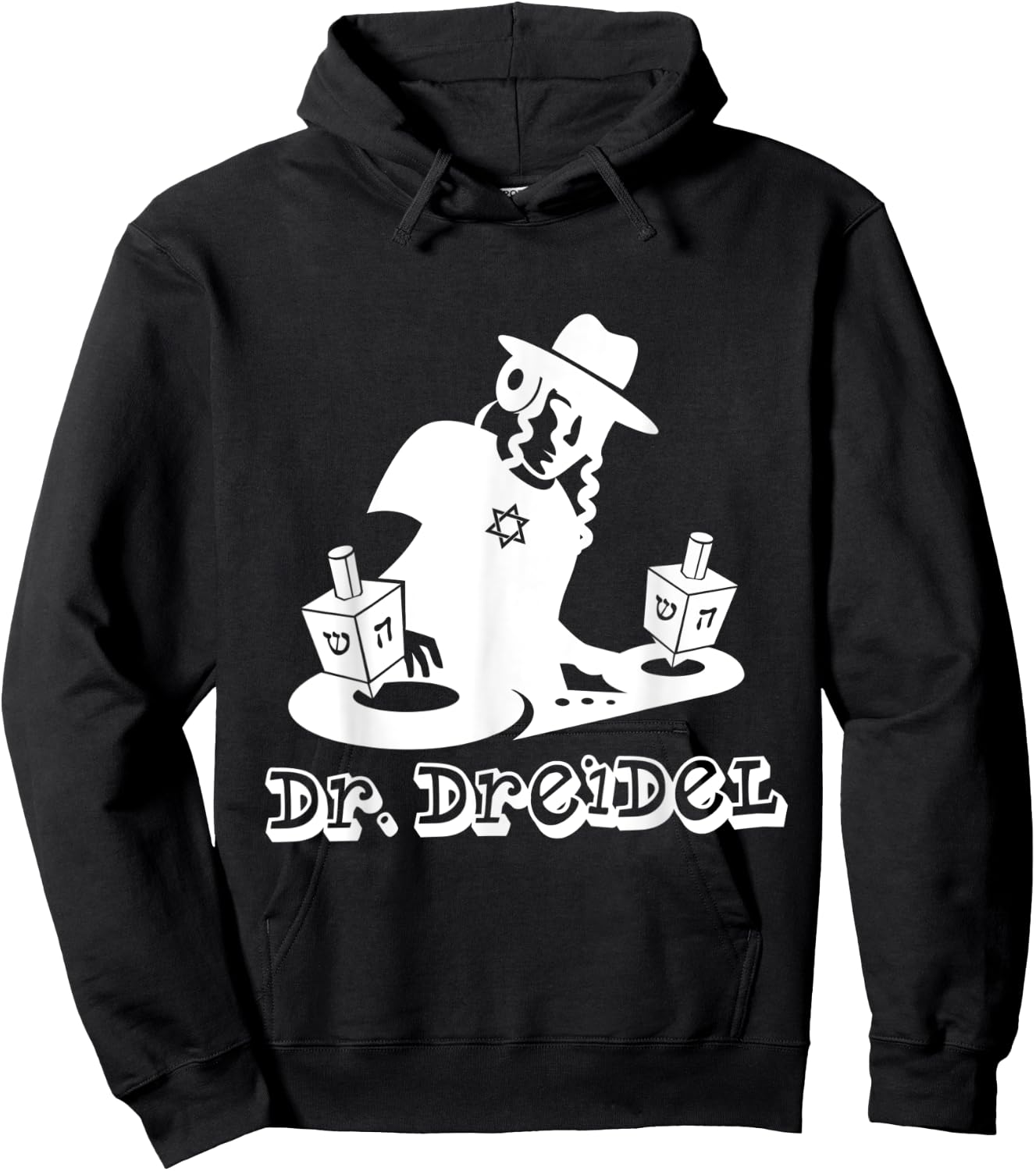 Hanukkah Hebrew Holiday Gift Funny Boys Teen DJ Dr Dreidel Hoodie - Hoodie | Black