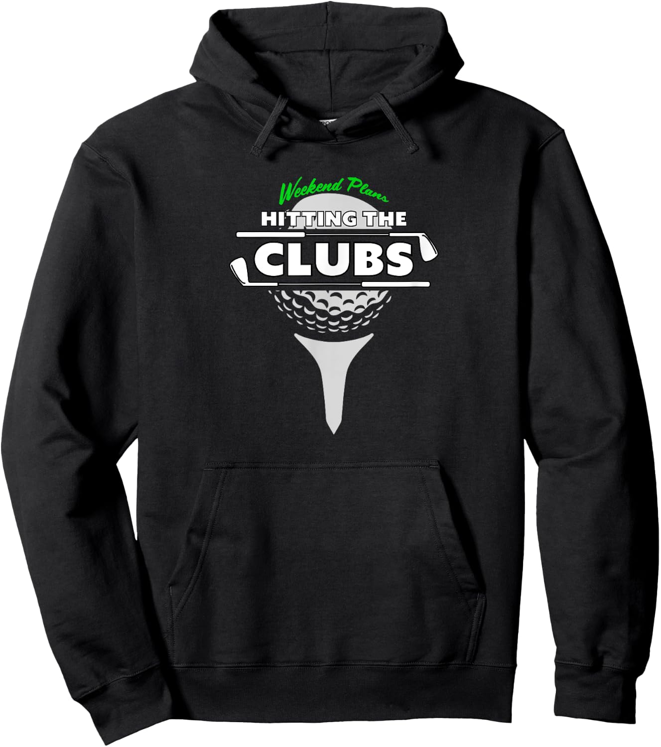 HITTING THE CLUBS FUNNY GOLFING , Small, Black Hoodie - Hoodie | Black