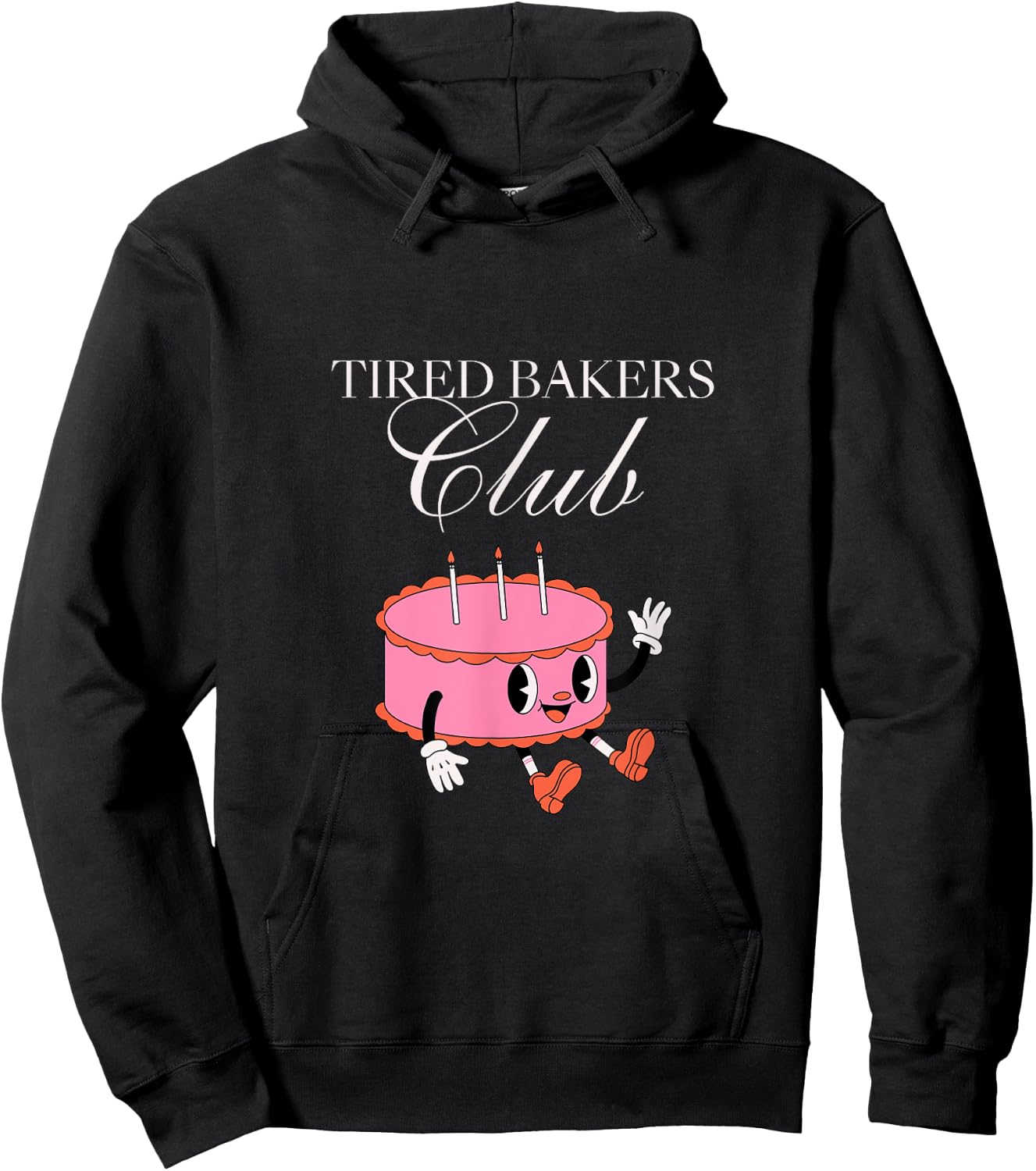 Tired Bakers Club Vintage Cake Retro Baking Funny Hoodie - Hoodie | Black