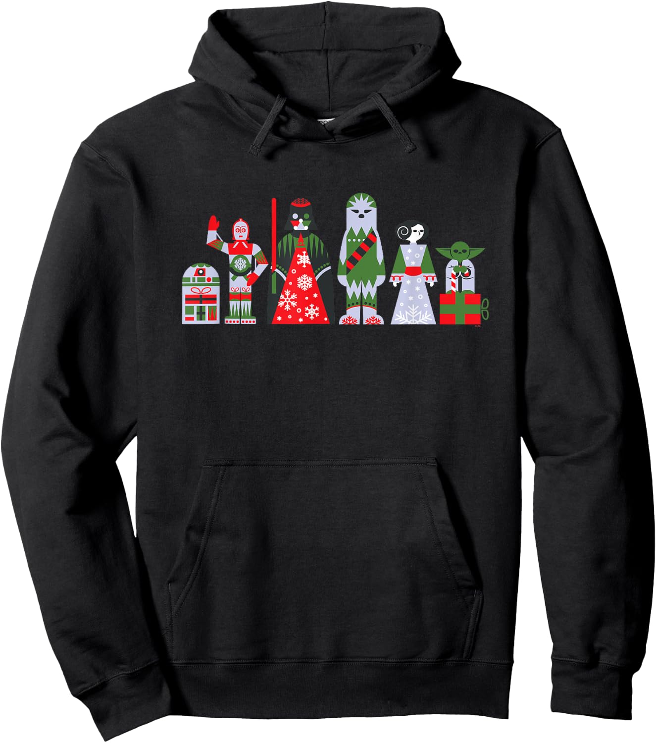Star Wars Holiday Galactically Festive Christmas Pattern Hoodie - Hoodie | Black