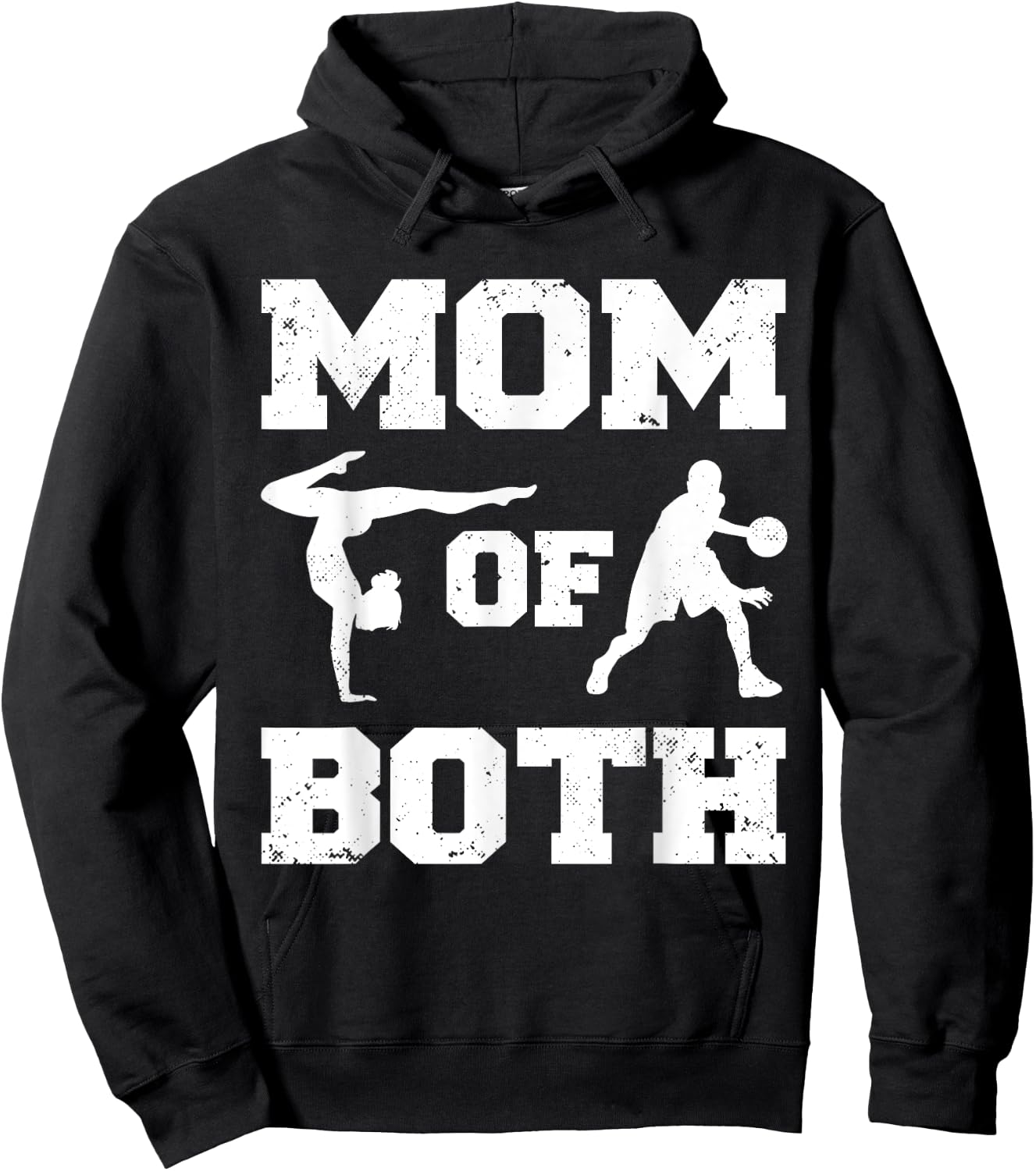Mom Of Both Funny Basketball Gymnastics Mom Hoodie - Hoodie | Black