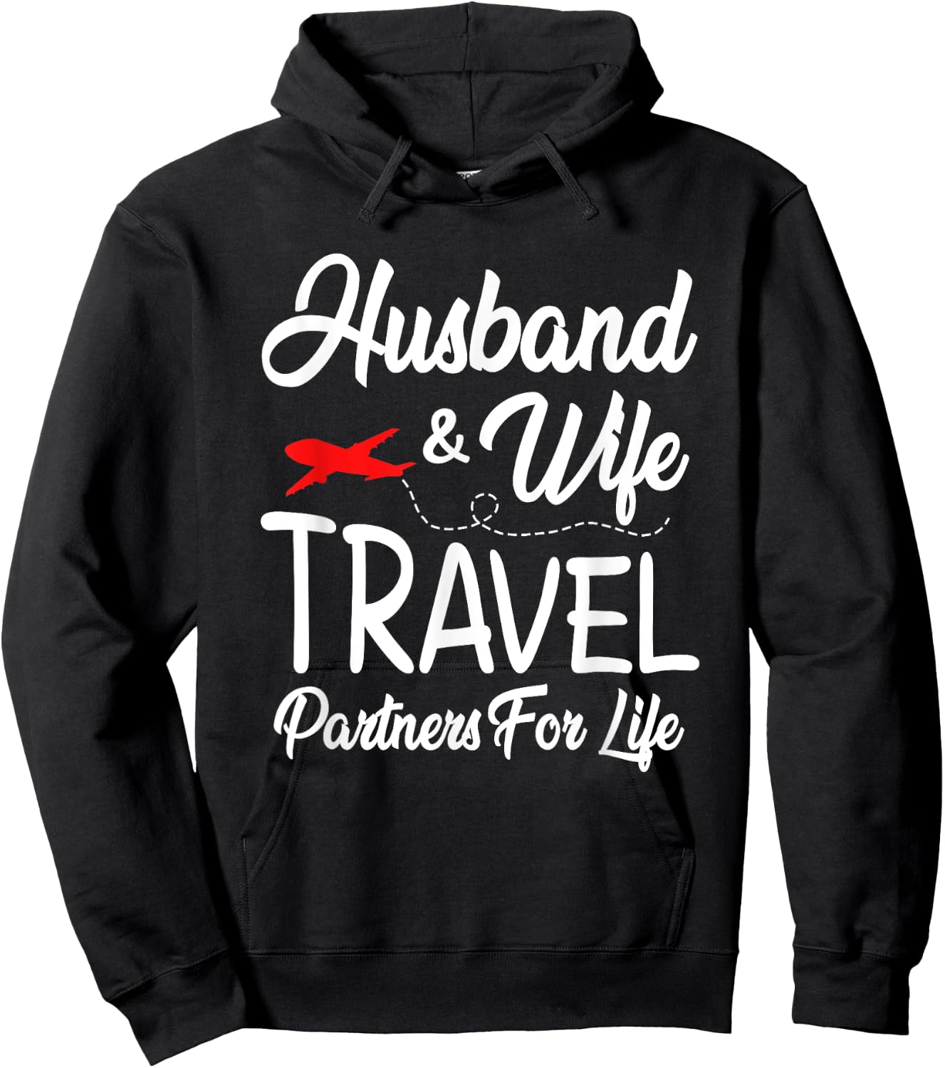 Couple Husband And Wife Matching Shirt Travel Partners Life Hoodie - Hoodie | Black