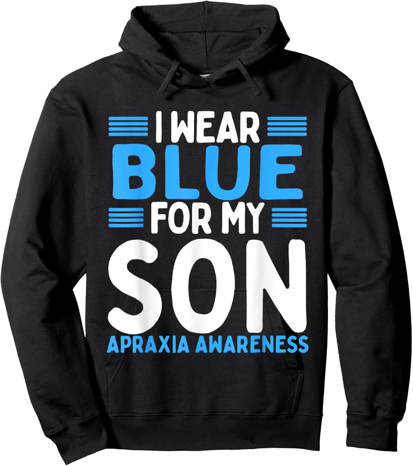 Blue Ribbon Children Kid Apraxia Awareness Son Hoodie - Hoodie | Black