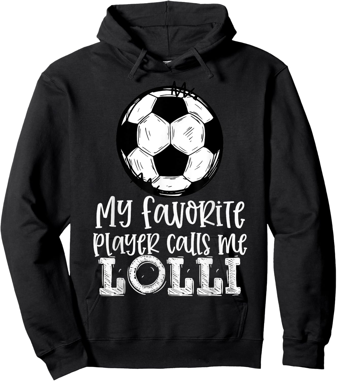 Soccer My Favorite Player Calls Me Lolli Trendy Summer Women Kids Hoodie - Hoodie | Black
