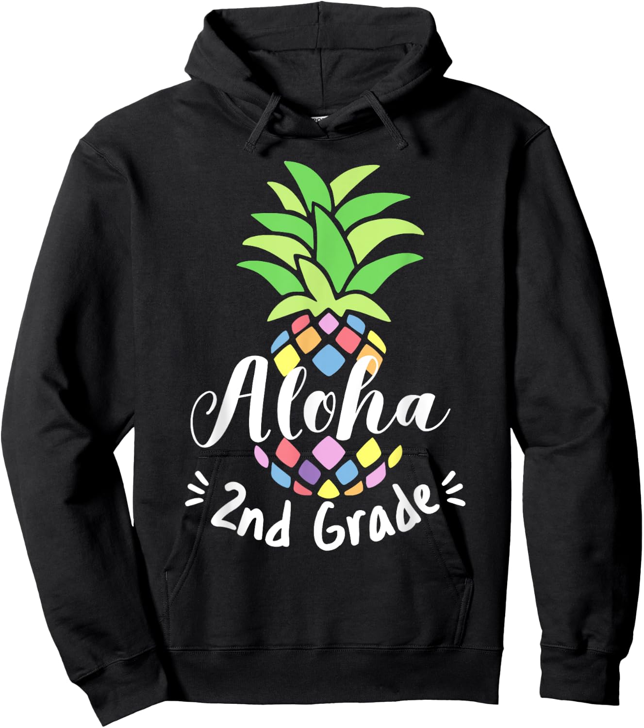 Aloha Pineapple 2nd Grade First Day Of School Second Grade Hoodie - Hoodie | Black