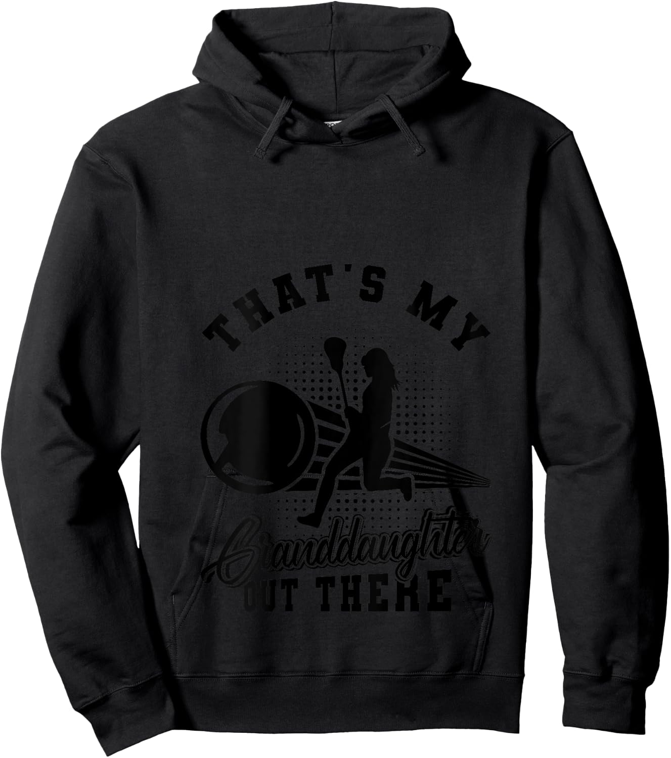 Lacrosse That's My Granddaughter Out There Grandpa Grandma V-Neck Hoodie - Hoodie | Black