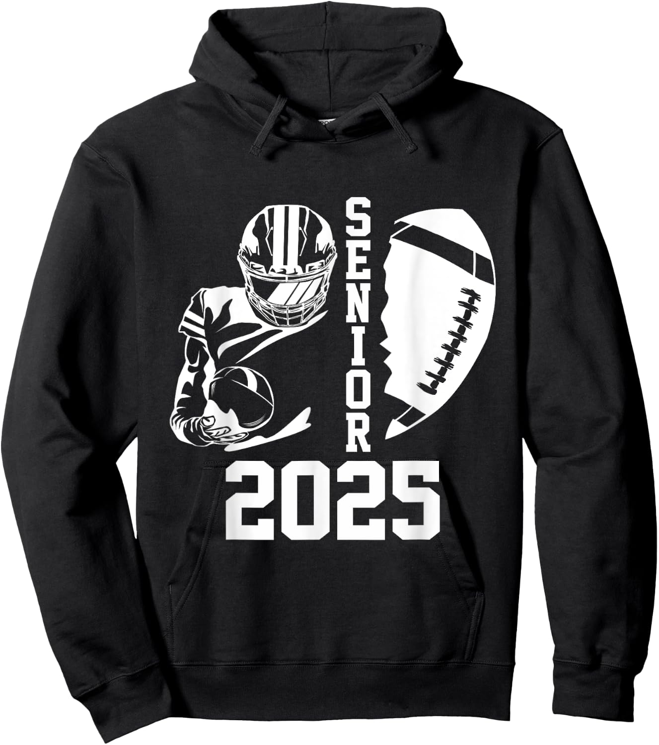 Graduate Senior Class of 2025 Graduation American Football Hoodie - Hoodie | Black