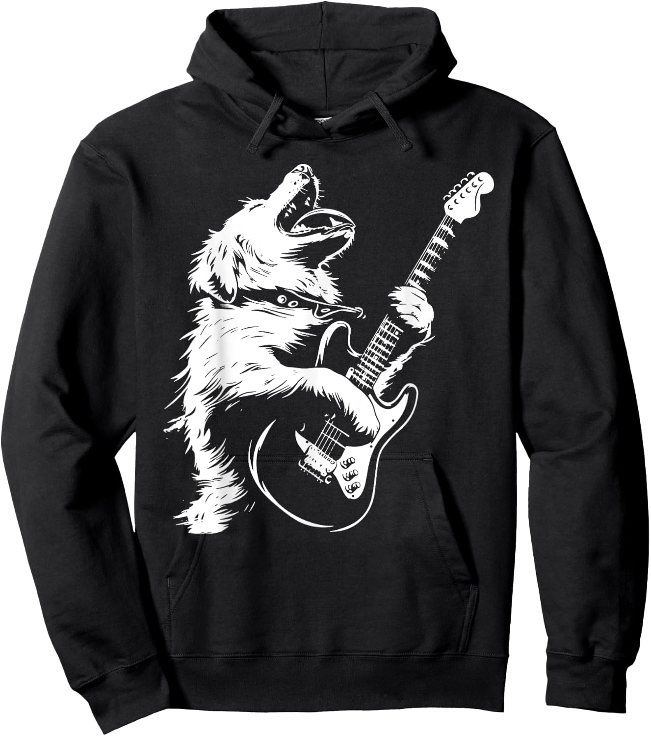 Dog Guitarist Guitar - Great Pyrenees Dad Mom Men Women Hoodie - Hoodie | Black