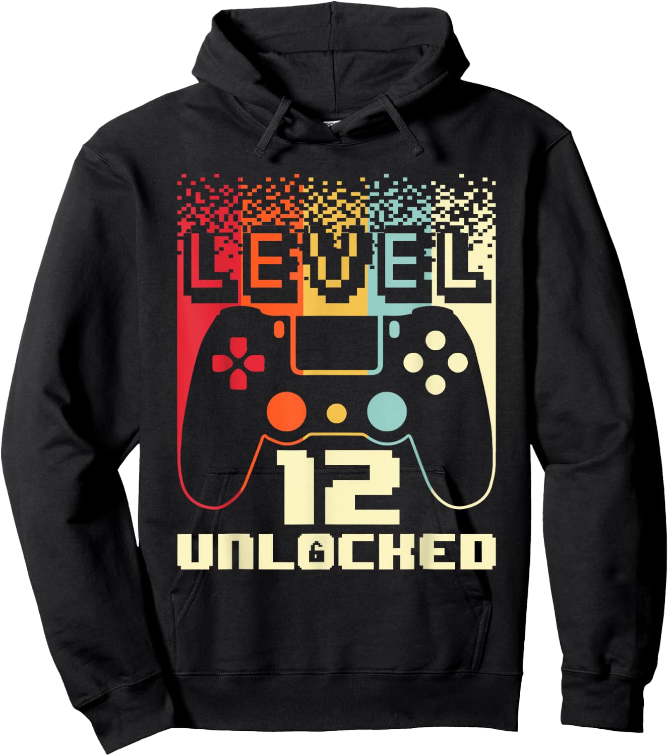 12th Birthday For Boys Level 12 Unlocked Gamer 12 Year Old Hoodie - Hoodie | Black