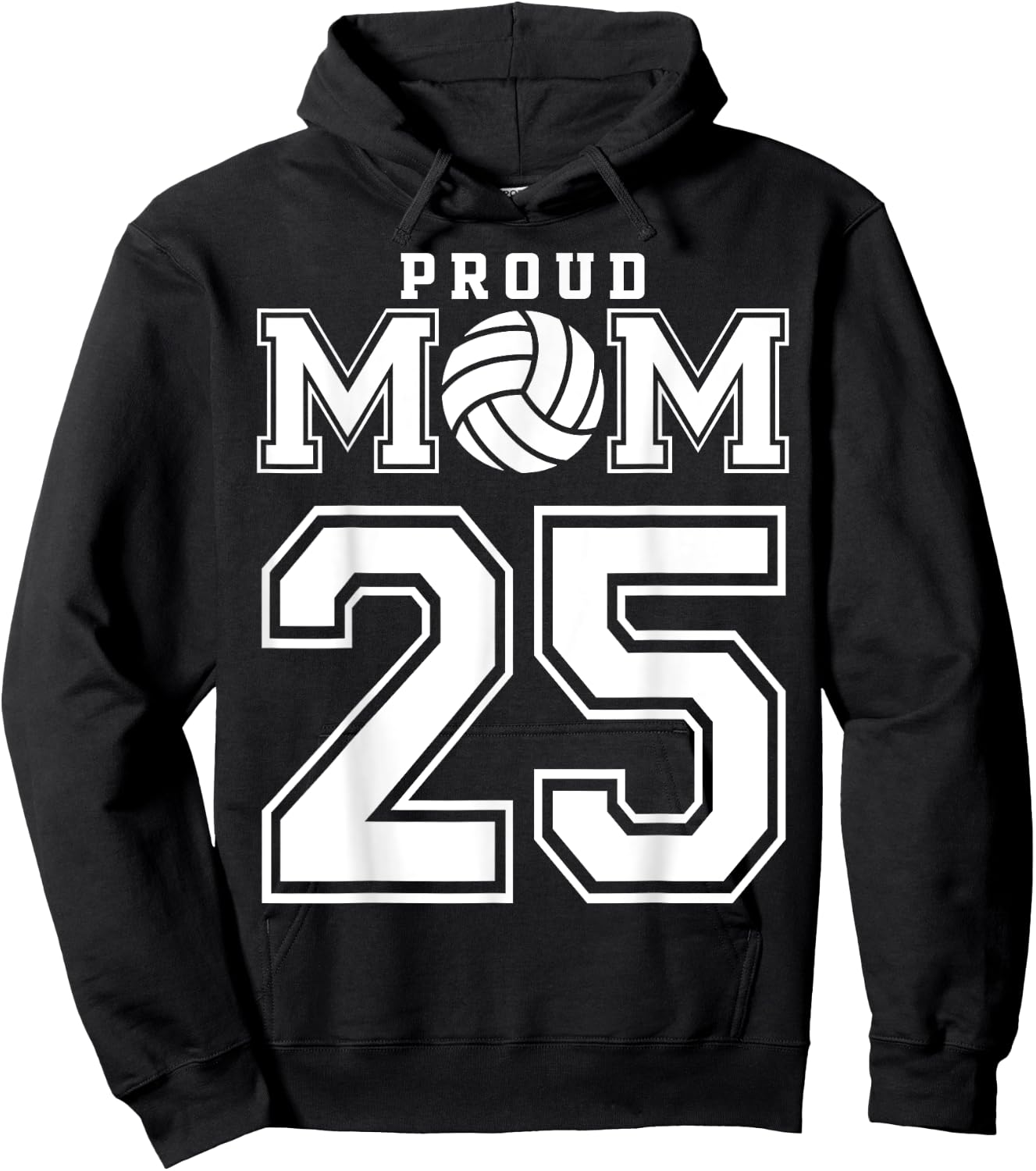 Custom Proud Volleyball Mom Number 25 Personalized Women Hoodie - Hoodie | Black