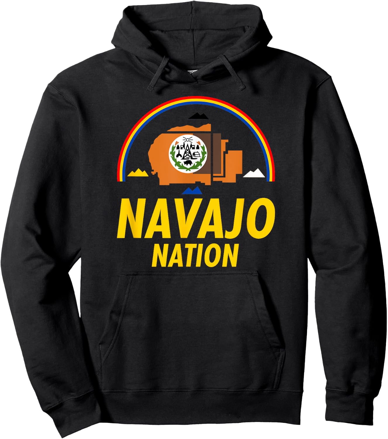 Navajo-Nation Flag: Native American Kids Hoodie - Hoodie | Black