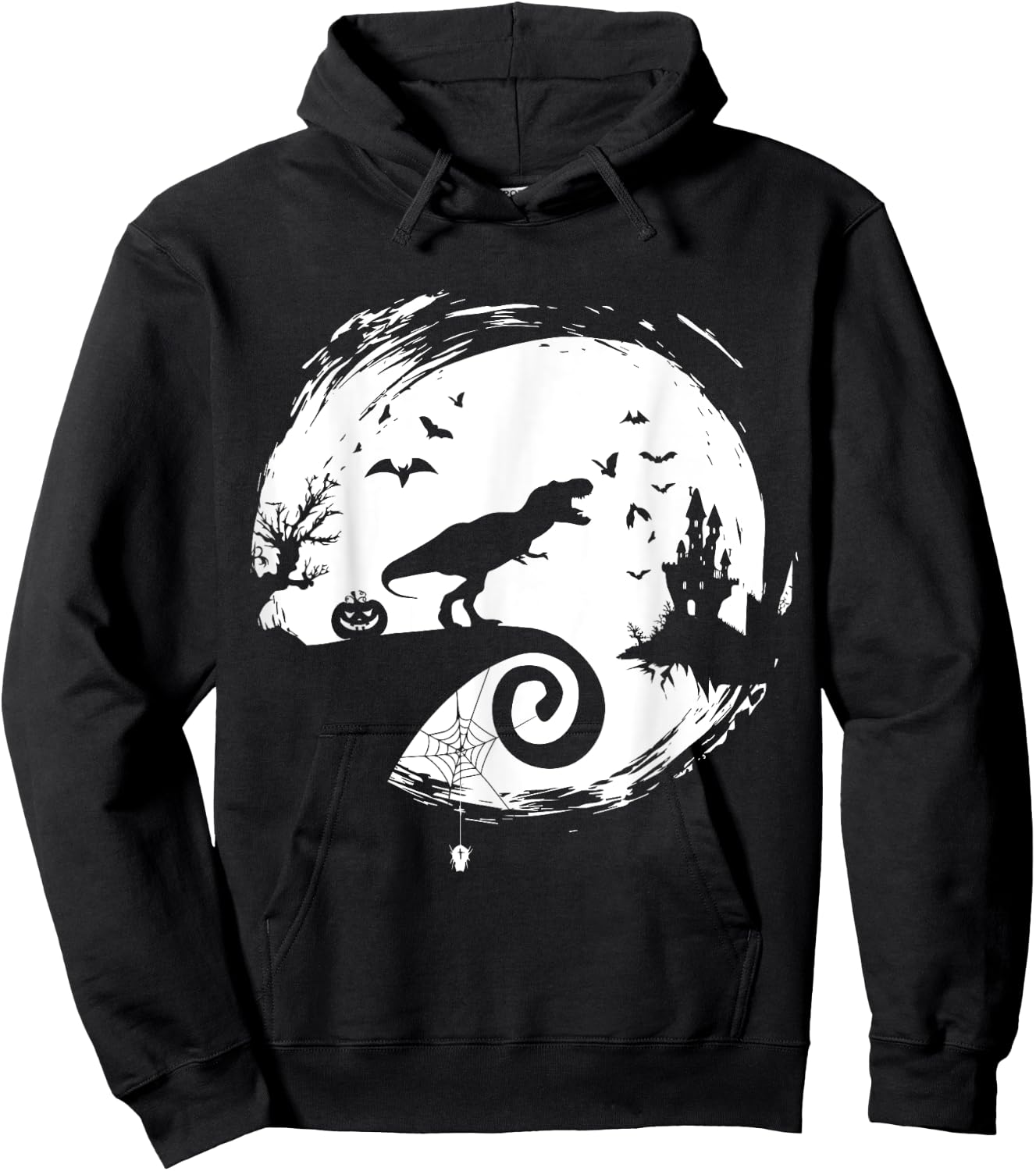 Dinosaur Halloween Costume Dino T-Rex Moon Silhouette Hoodie - Hoodie | Black