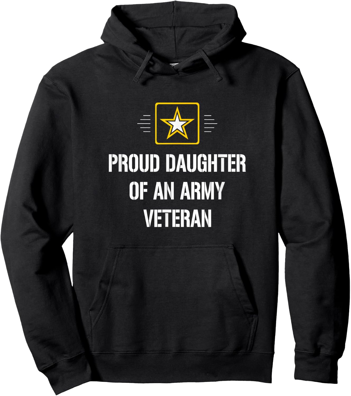 Proud Daughter Of An Army Veteran Hoodie - Hoodie | Black