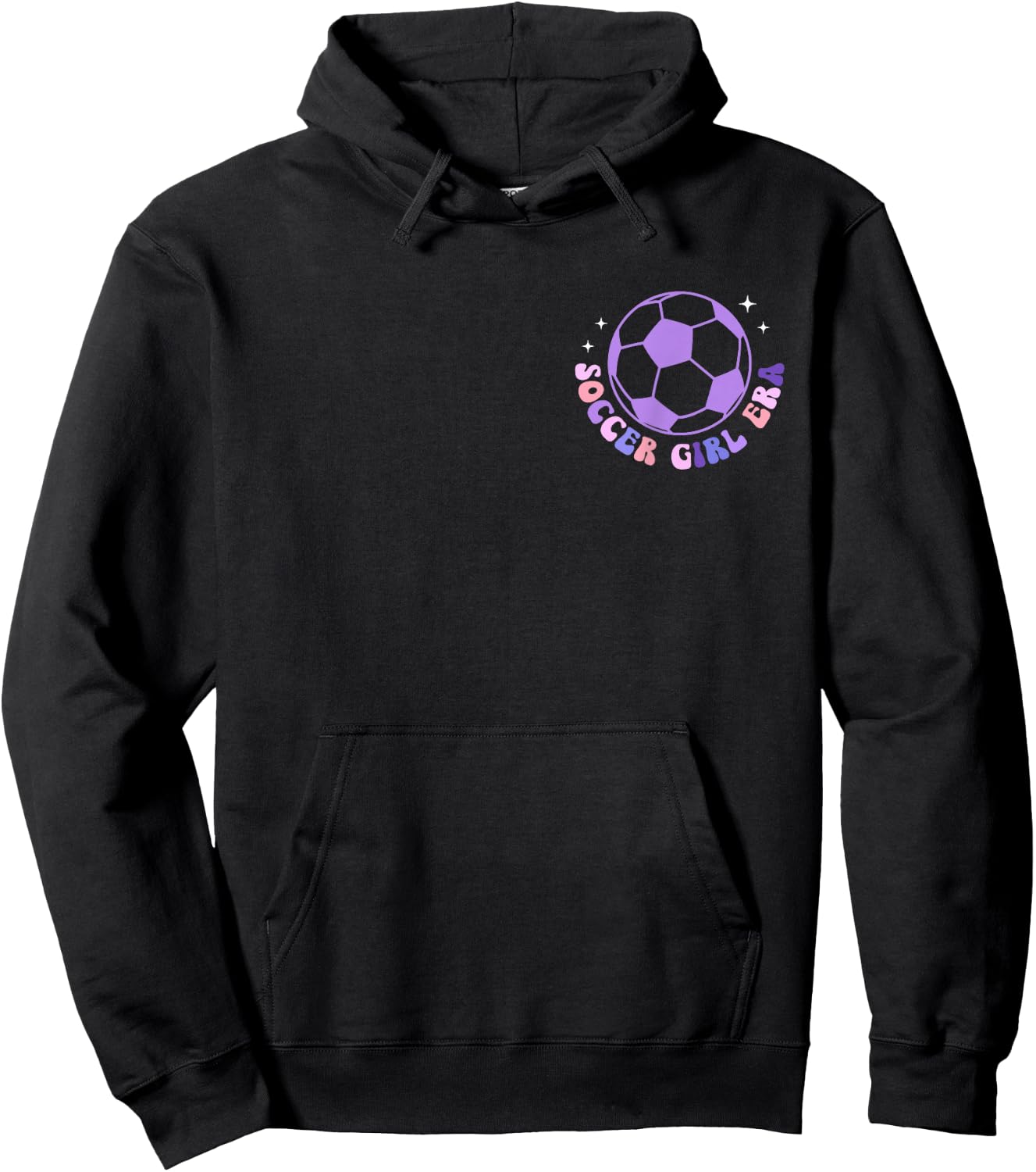 In My Soccer Girl Era Retro Groovy Soccer Girl 2 Sided Hoodie - Hoodie | Black