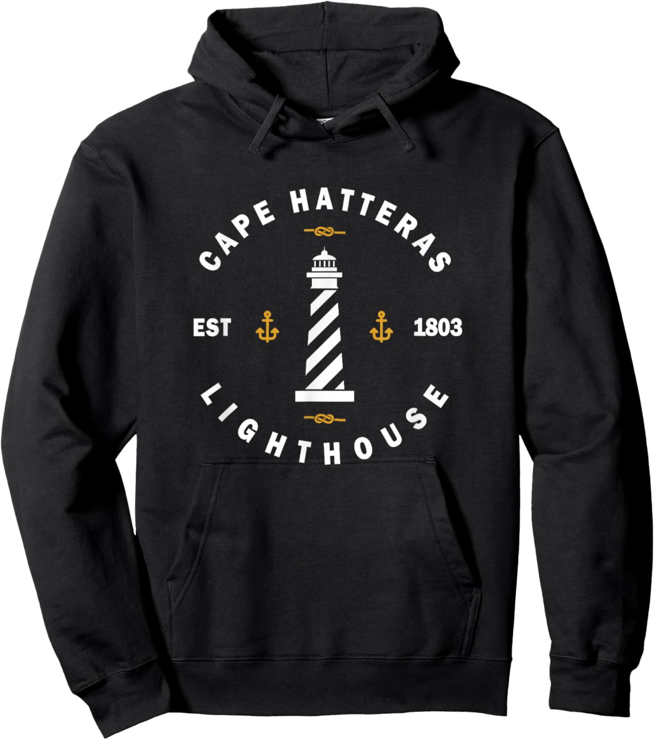 Cape Hatteras Lighthouse T Shirt Outer Banks NC OBX Hoodie - Hoodie | Black